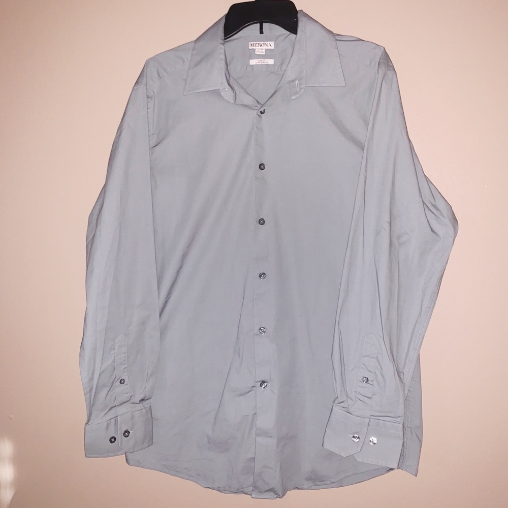 Men’s Merona Long Sleeve Button Down Dress Shirt